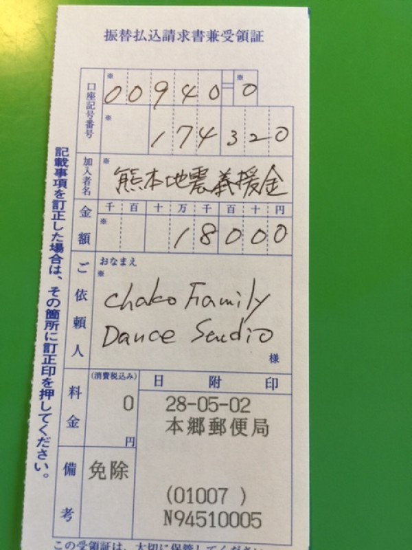 文京区バレエ・ダンススタジオのブログ　チャリティー完了サムネイル